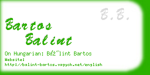 bartos balint business card